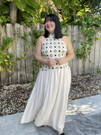 Katiria Contrast Crochet Maxi Dress