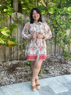 Celia Belted Paisley Mini Dress