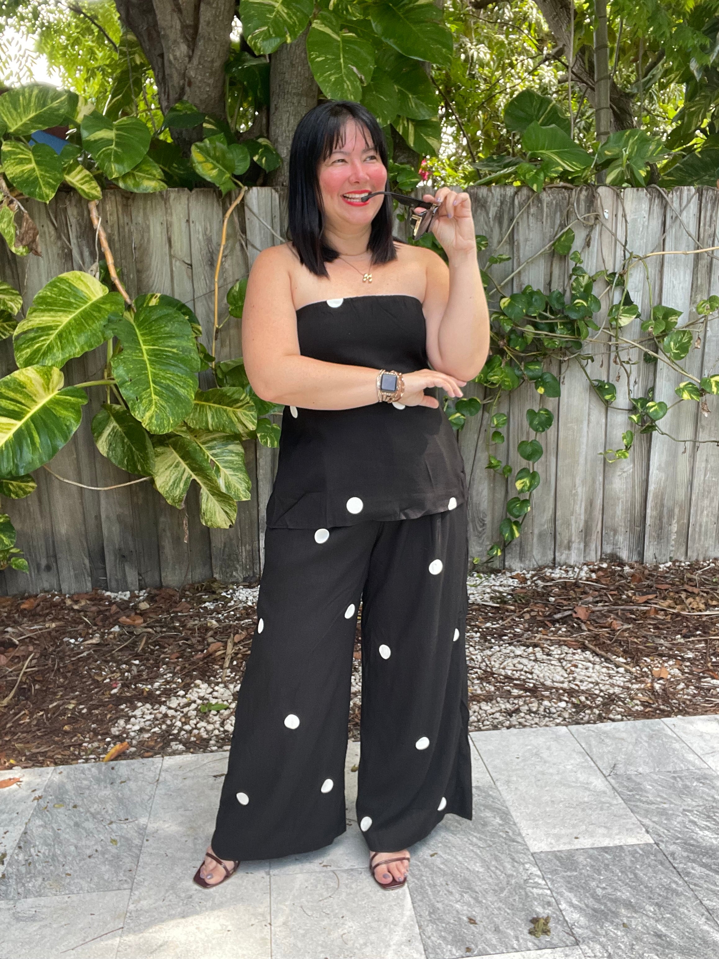 The Red Lip & No Plans Top and Pants Set