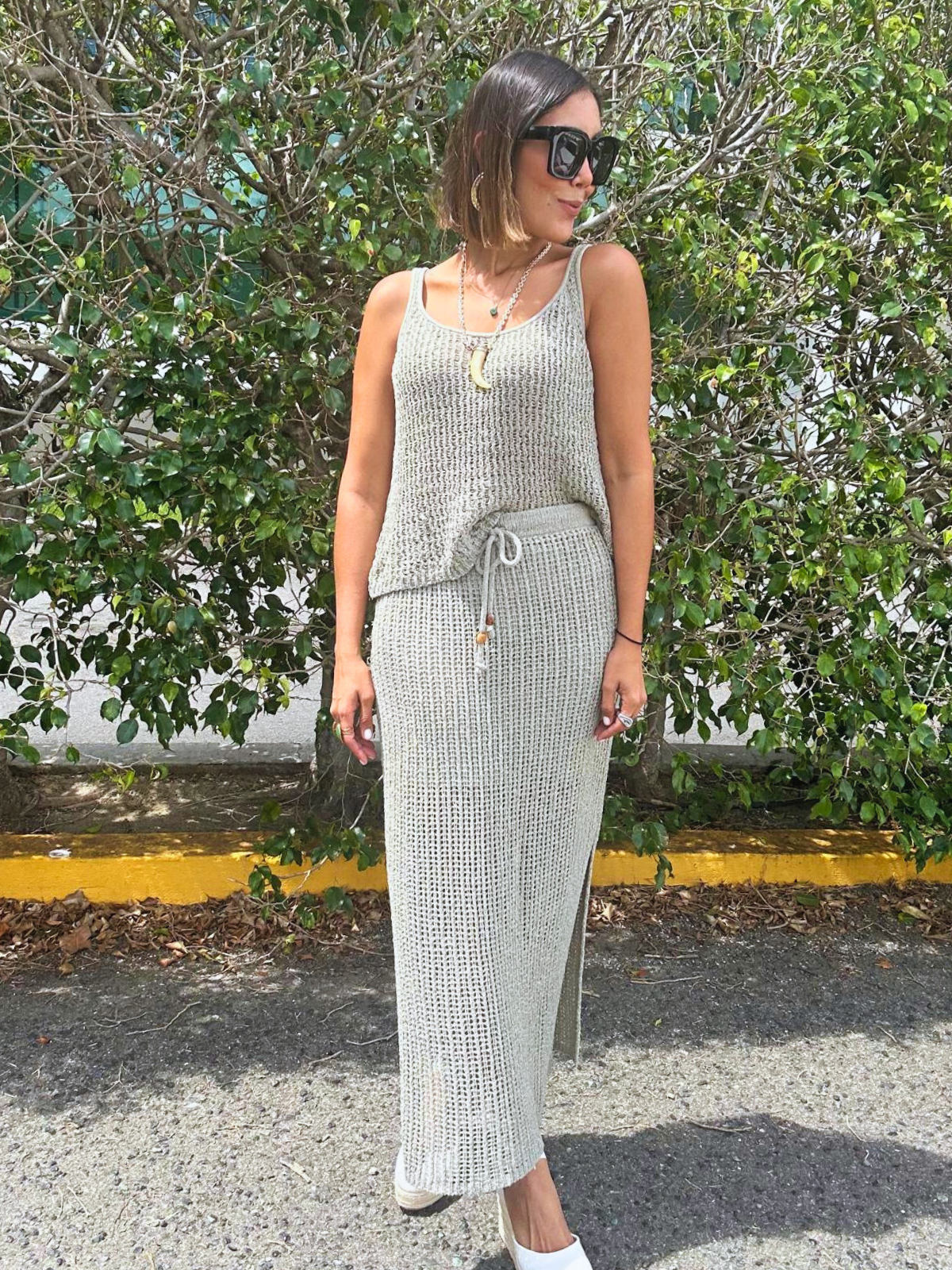 The Sun-Soaked Crochet Top and Skirt Set