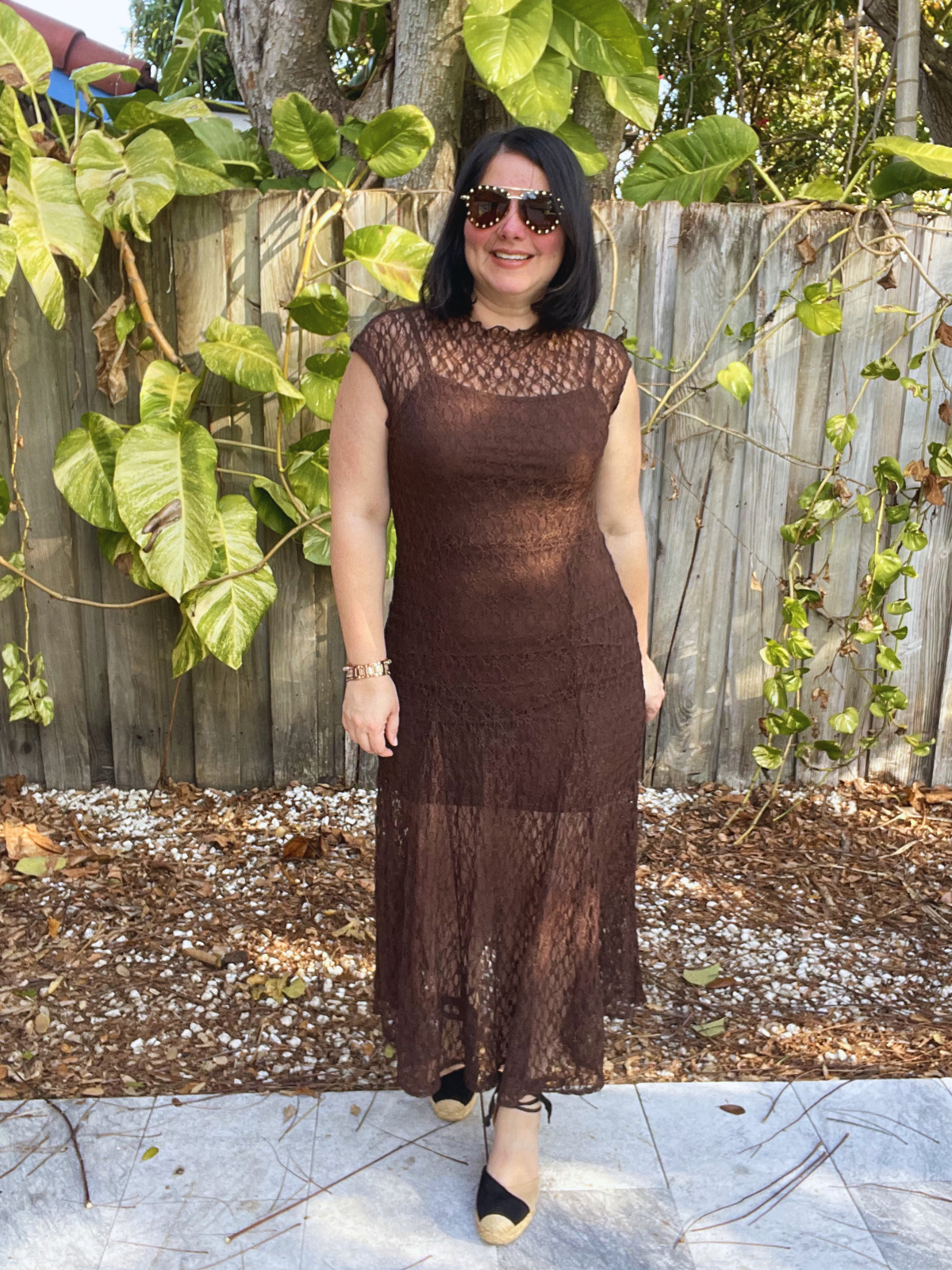 Lattice Convertible Lace Midi Dress