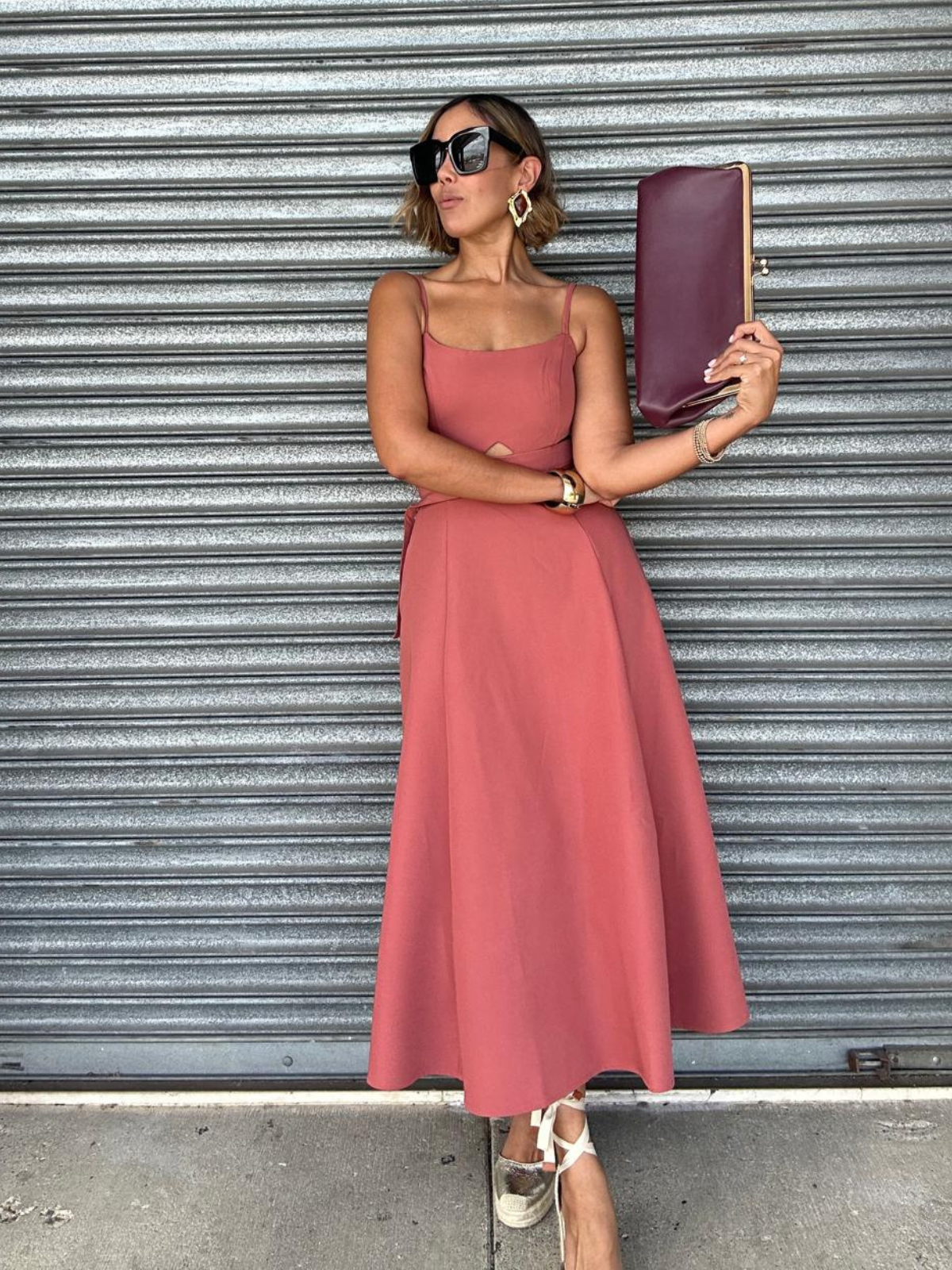 The Dried Rose Cut-Out Midi Dress