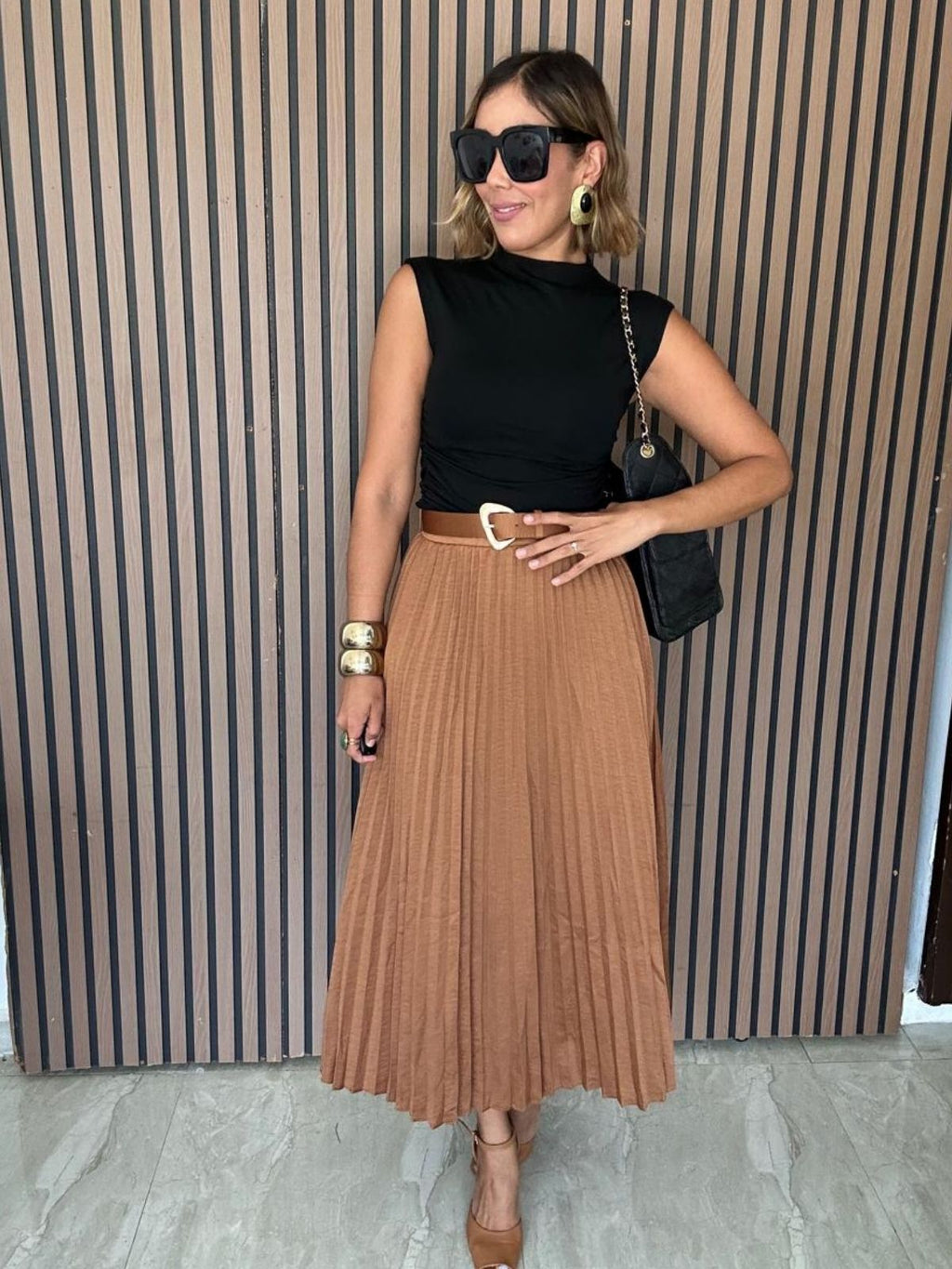 The Walk With Me Midi Pleated Skirt