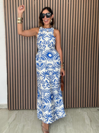 Nancy Open Cross Back Maxi Dress