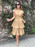 The Intentional Style Midi Dress W/buckle Belt