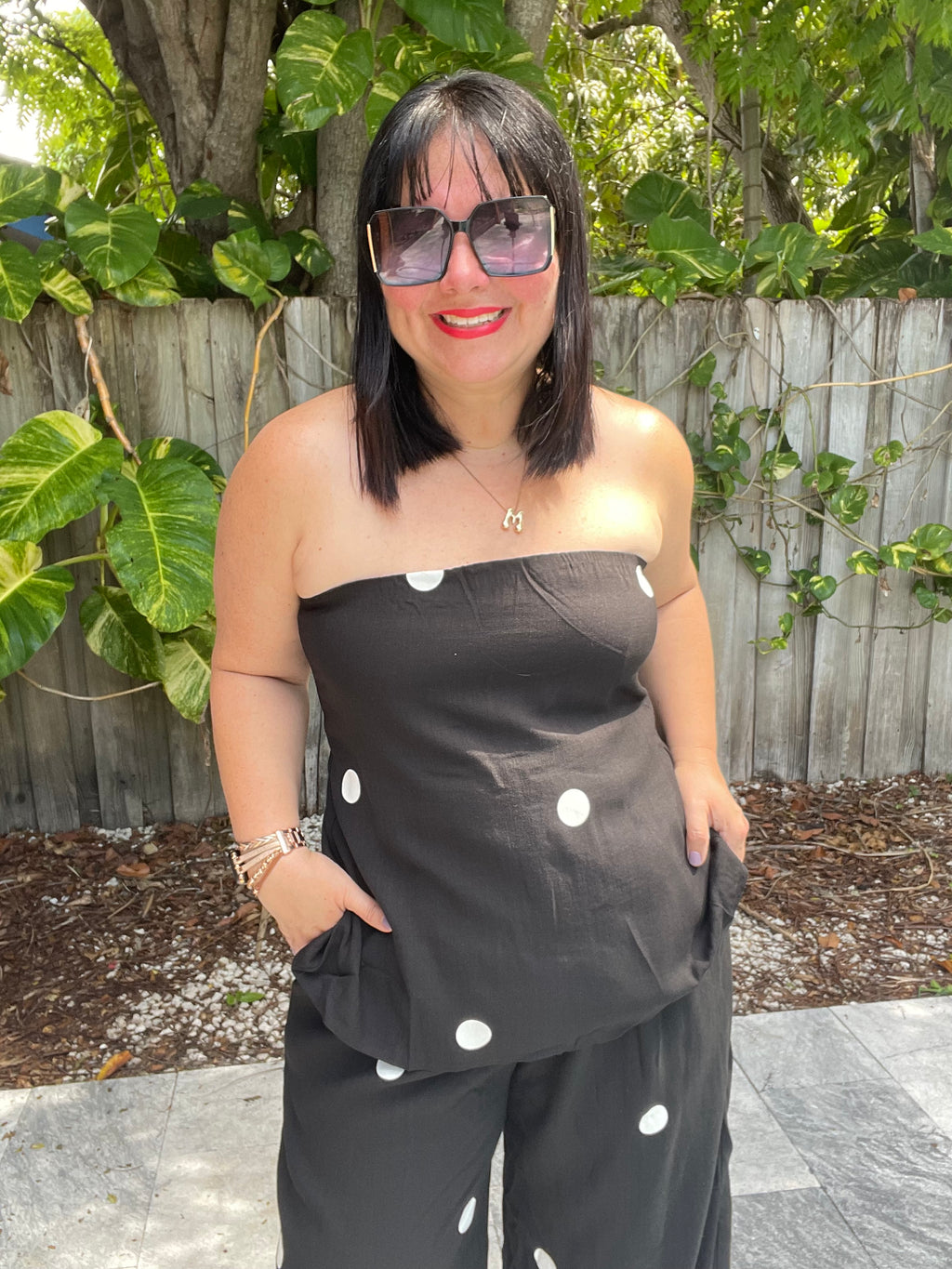 The Red Lip & No Plans Top and Pants Set