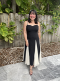 Shadow & Silk Midi Dress