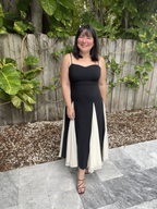 Shadow & Silk Midi Dress