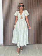 Petalline Cut-Out Bow Midi Dress