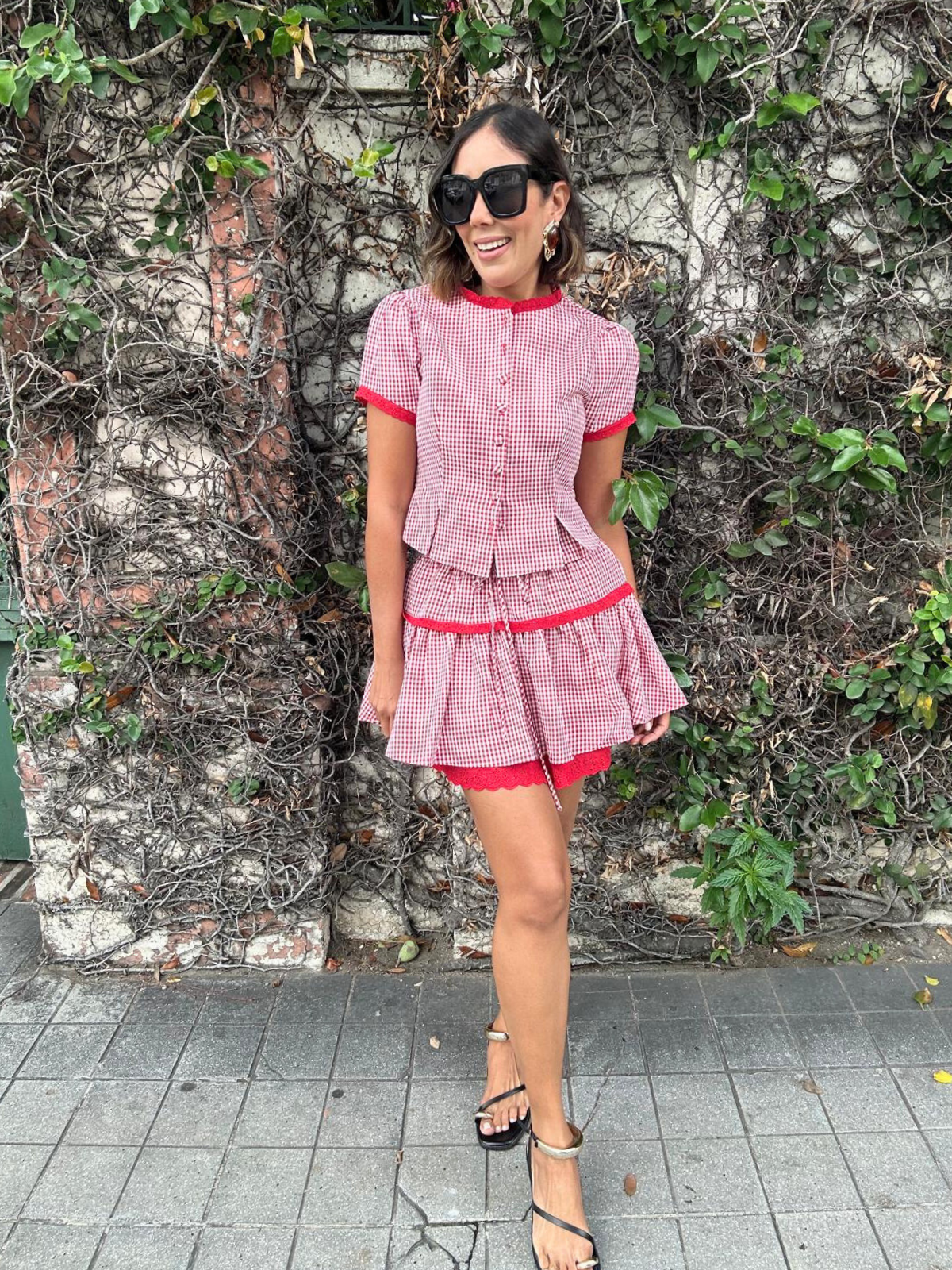 Lola Gingham Crop Top & Skirt Set