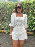 Mila Eyelet Embroidered Crop Top And Shorts