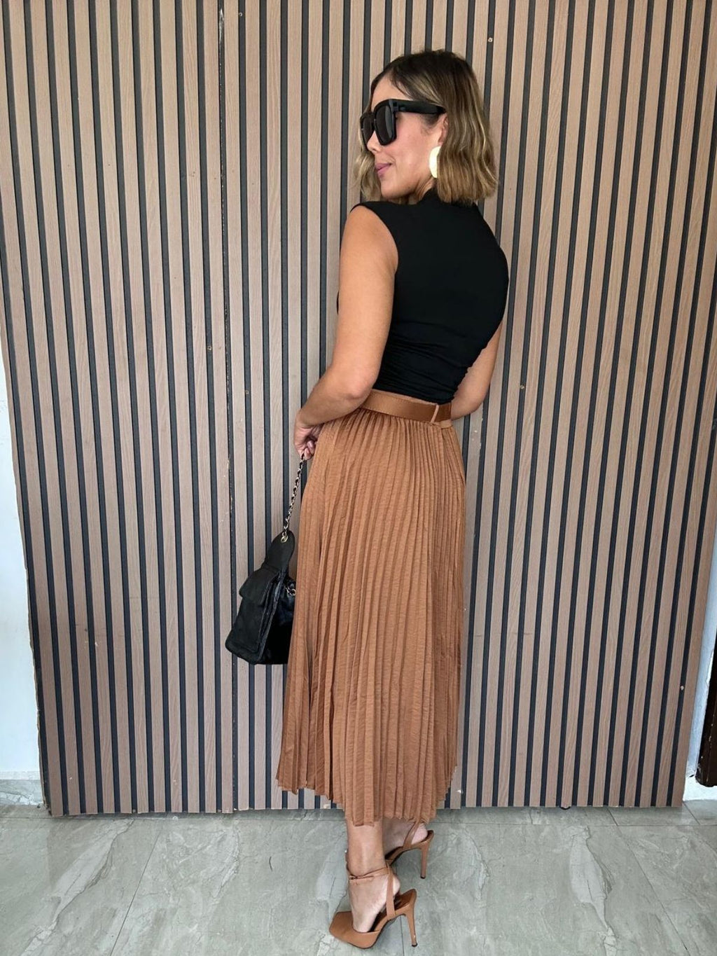 The Walk With Me Midi Pleated Skirt