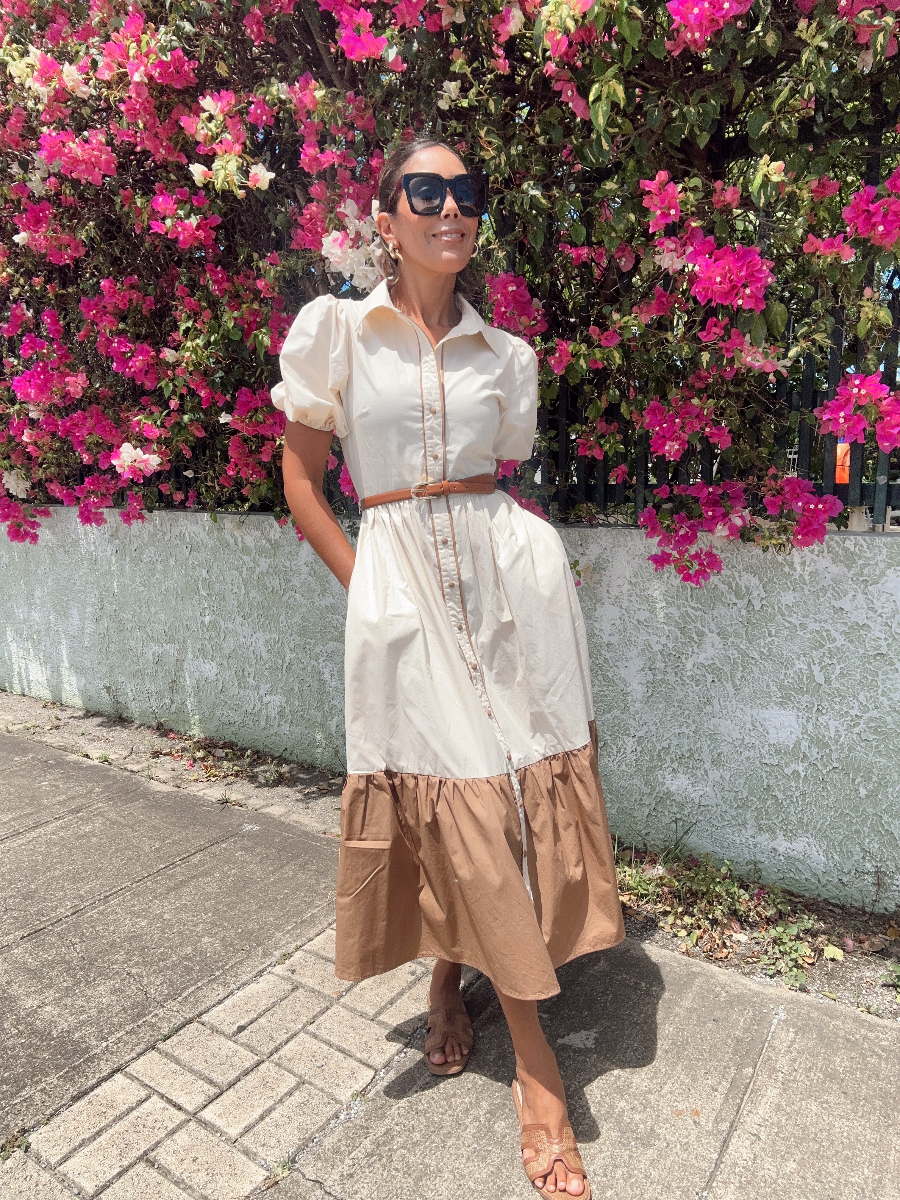 Coffee & Cream Midi Dress