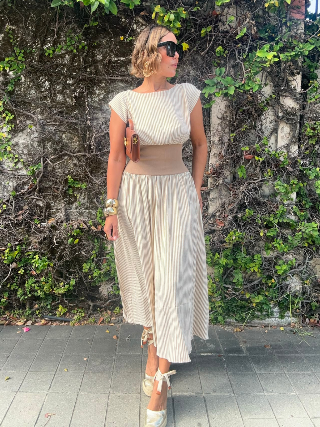 The Hamptons in Stripes Midi Dress