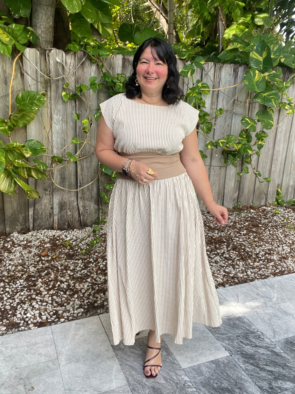 The Hamptons in Stripes Midi Dress