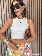 Marivi Ribbed Cropped Tank Top