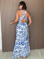Nancy Open Cross Back Maxi Dress