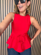 All Tied Up in Love Peplum Top