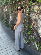 Fray Edge Detailed Straight Leg Trousers