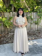 Katiria Contrast Crochet Maxi Dress