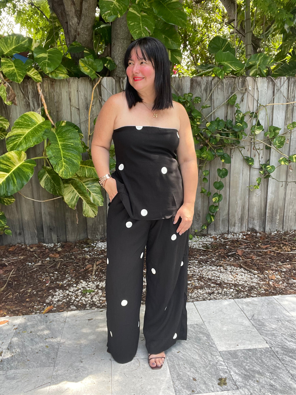 The Red Lip & No Plans Top and Pants Set