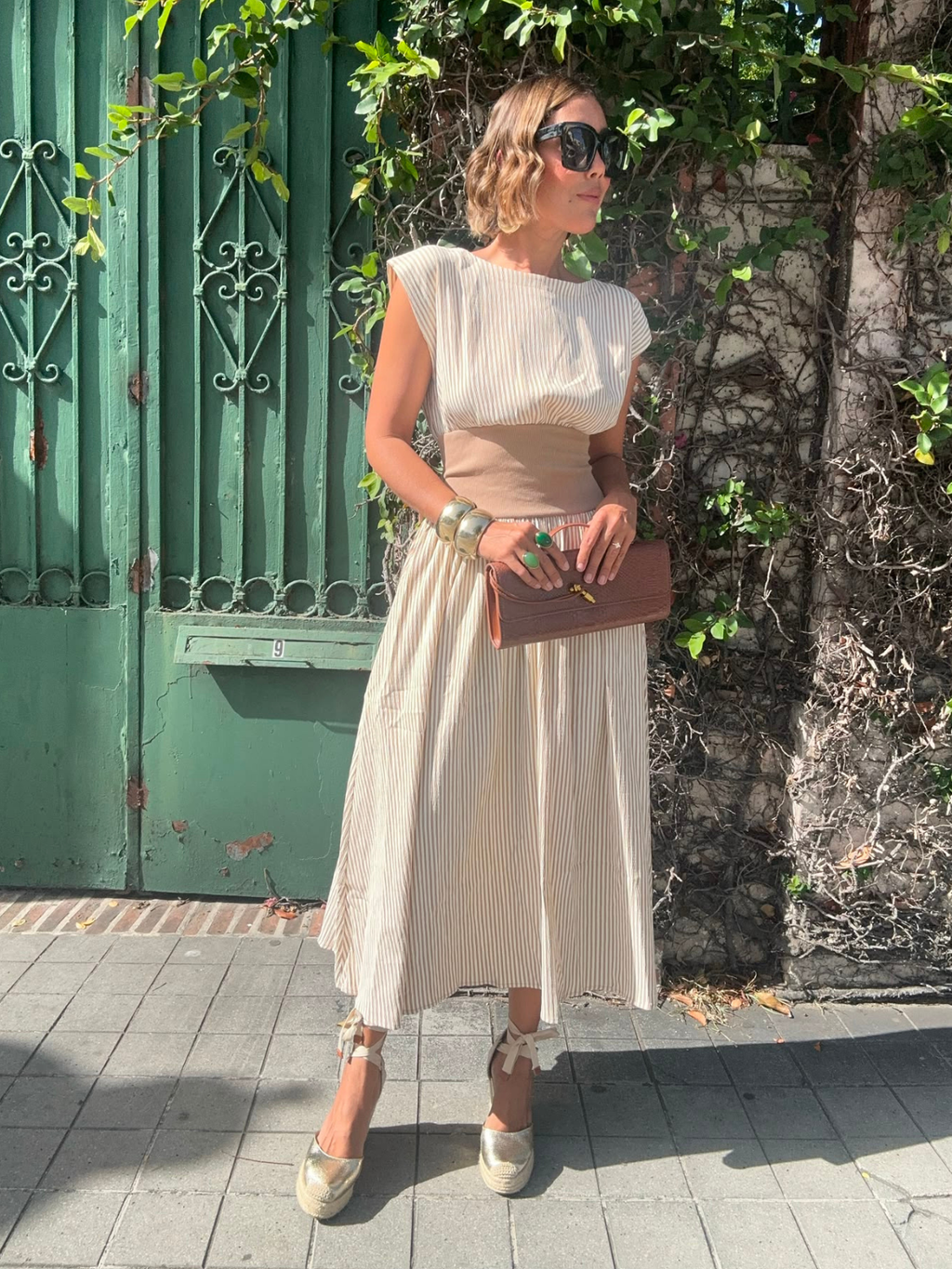 The Hamptons in Stripes Midi Dress