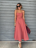 The Dried Rose Cut-Out Midi Dress