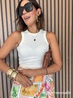 Marivi Ribbed Cropped Tank Top