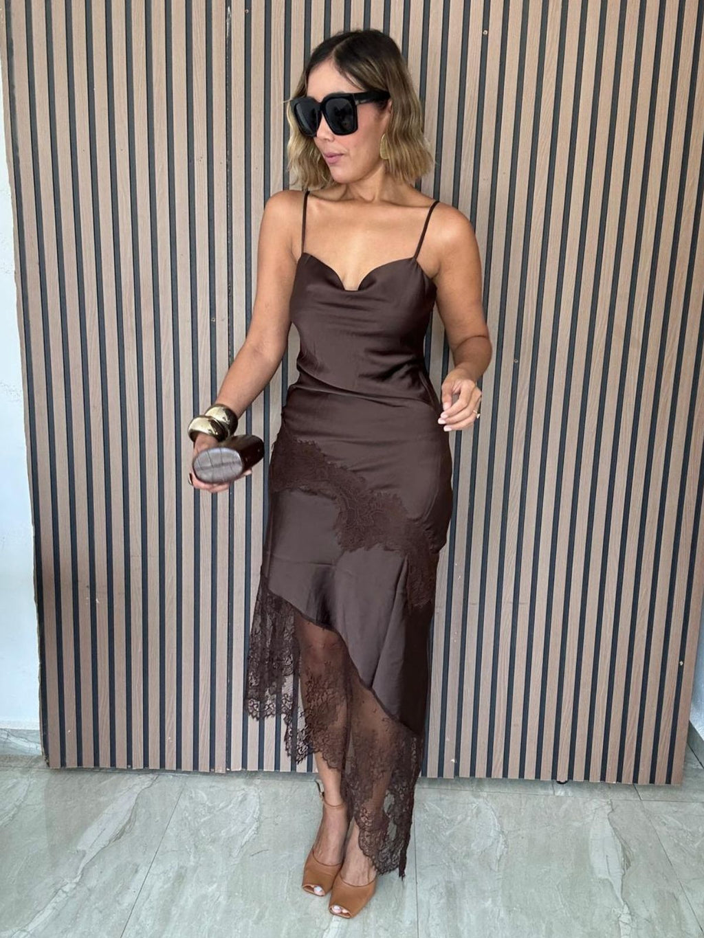Modern Day Glam Asymmetric Slip Gown