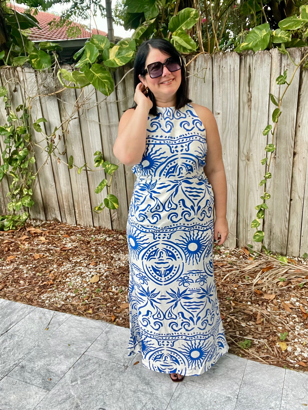 Nancy Open Cross Back Maxi Dress