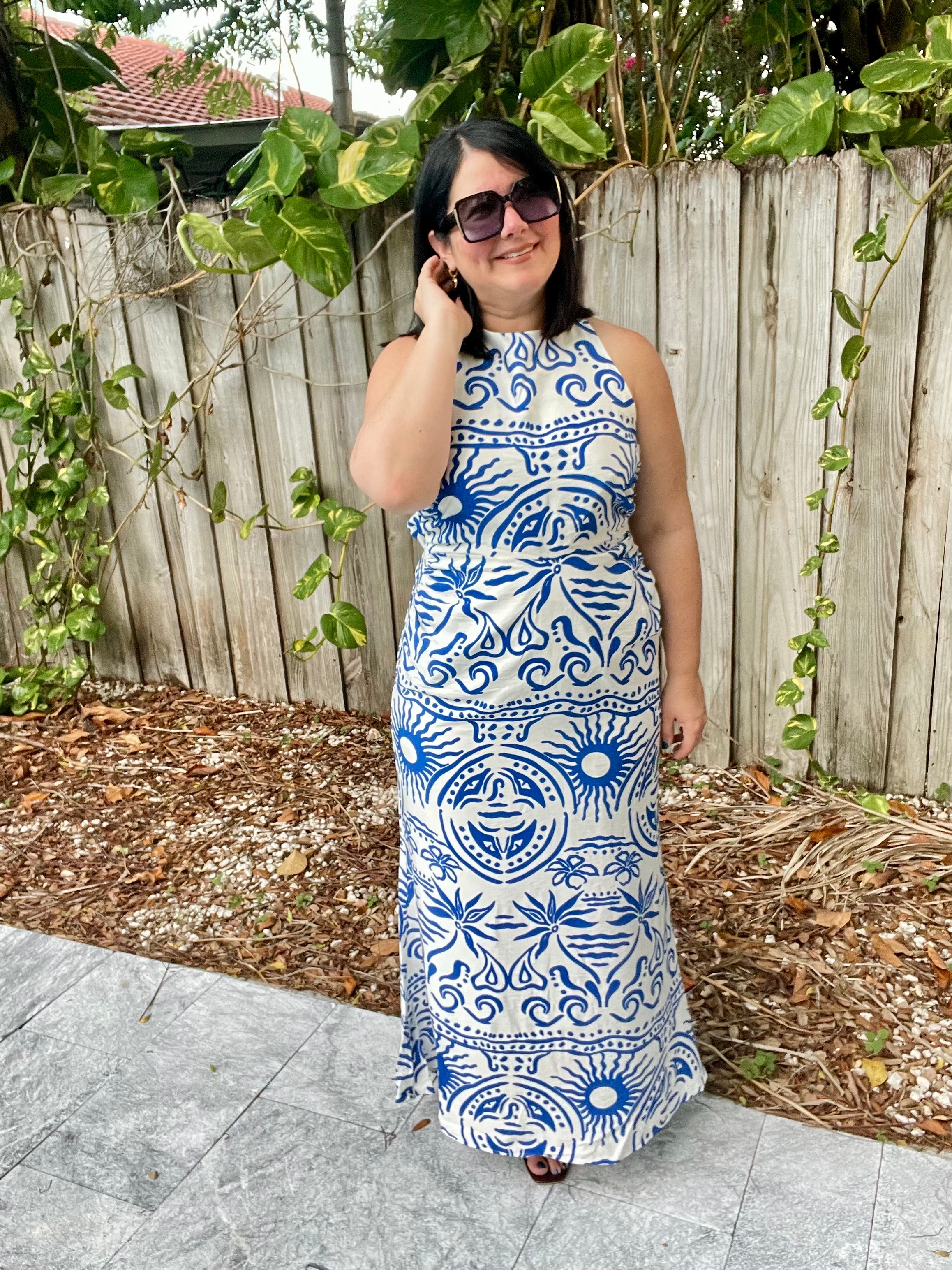 Nancy Open Cross Back Maxi Dress