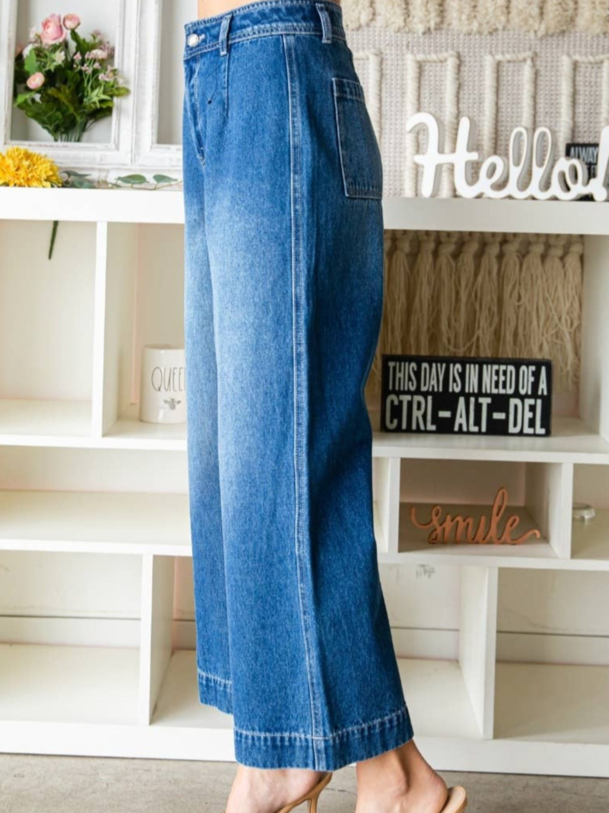 Classic Denim Ankle Wide Pant