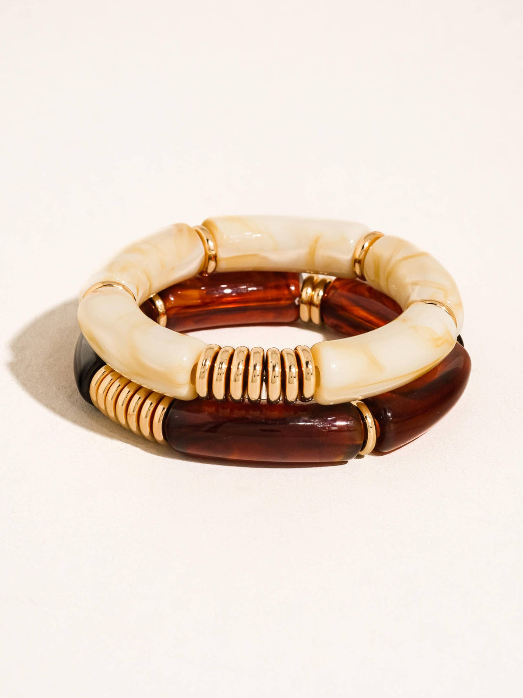 Cove 18K Gold Non-Tarnish Chunky Resin Bangle Set