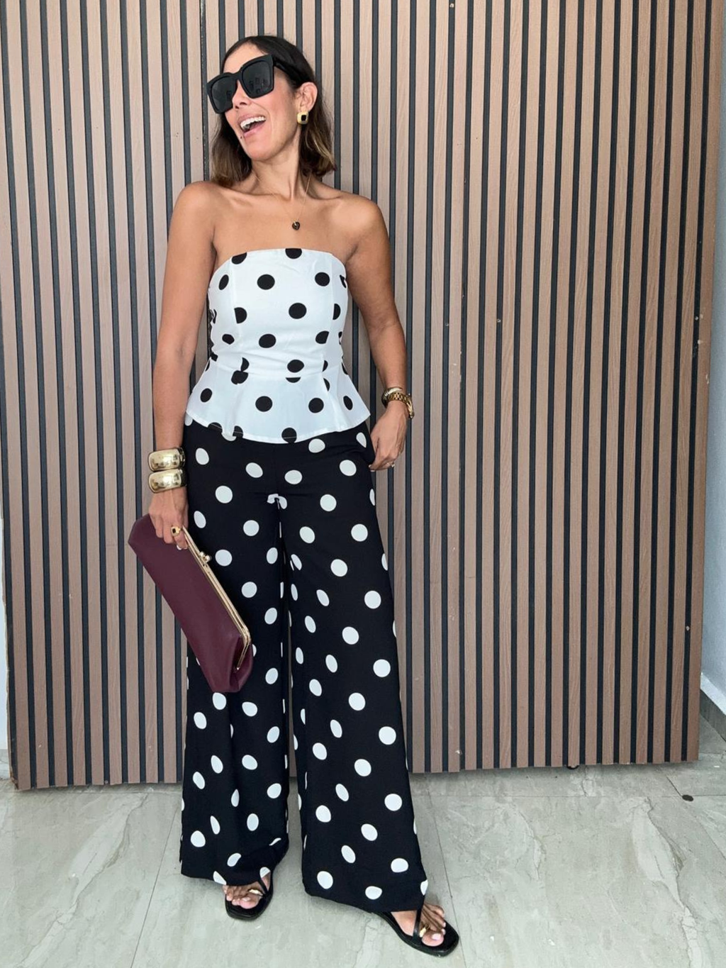 Sara Polka Dot Wide Leg Pants