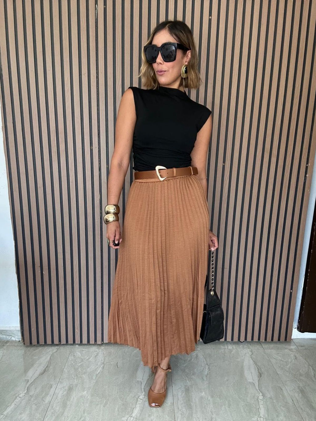 The Walk With Me Midi Pleated Skirt