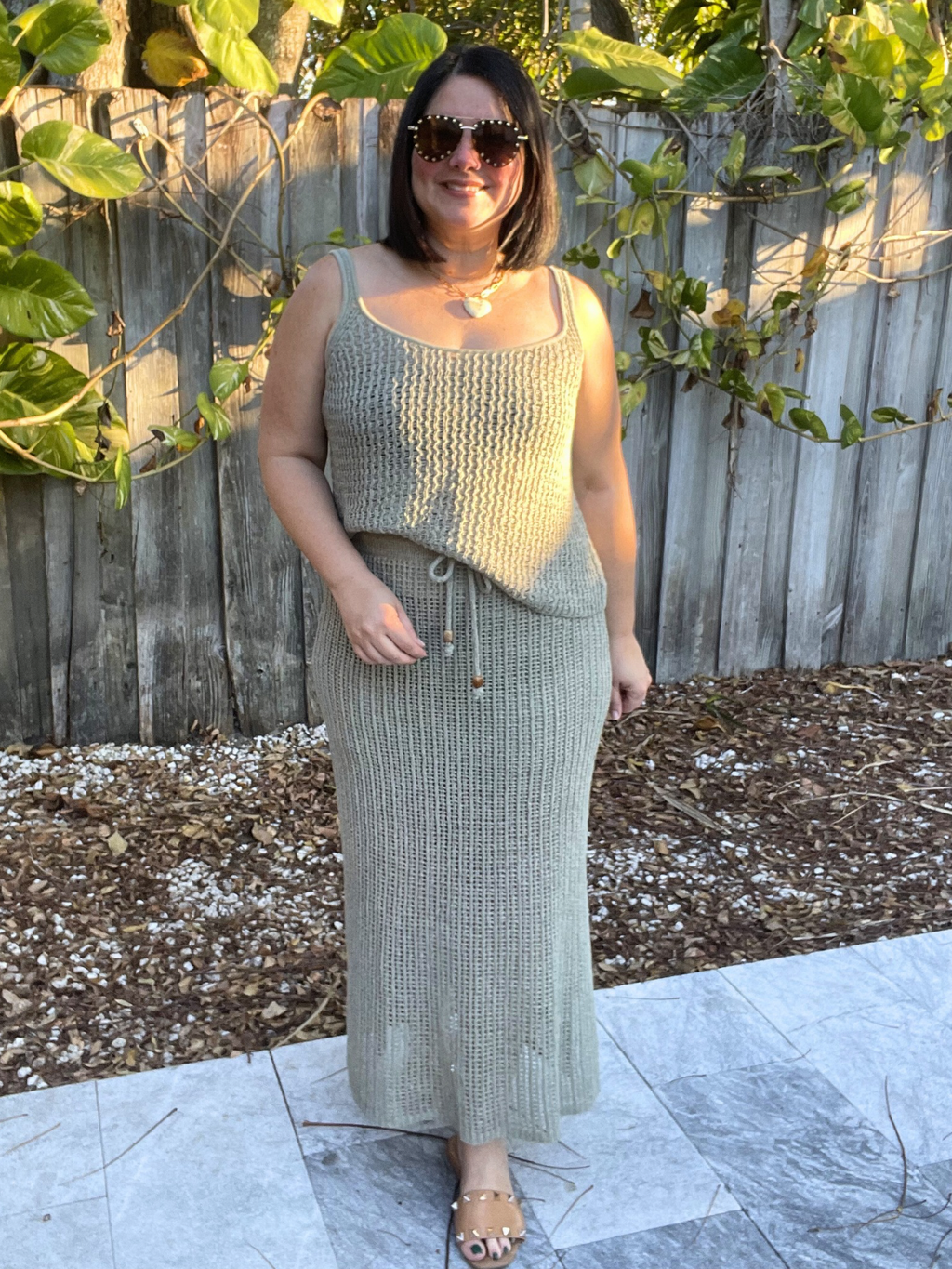 The Sun-Soaked Crochet Top and Skirt Set