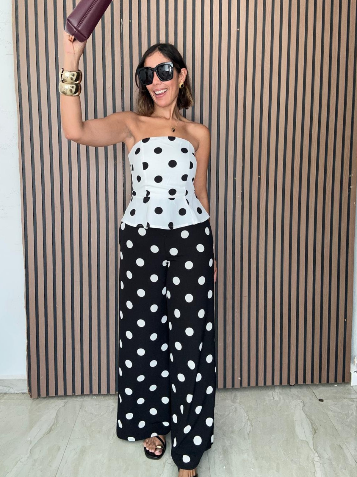 Sara Polka Dot Wide Leg Pants