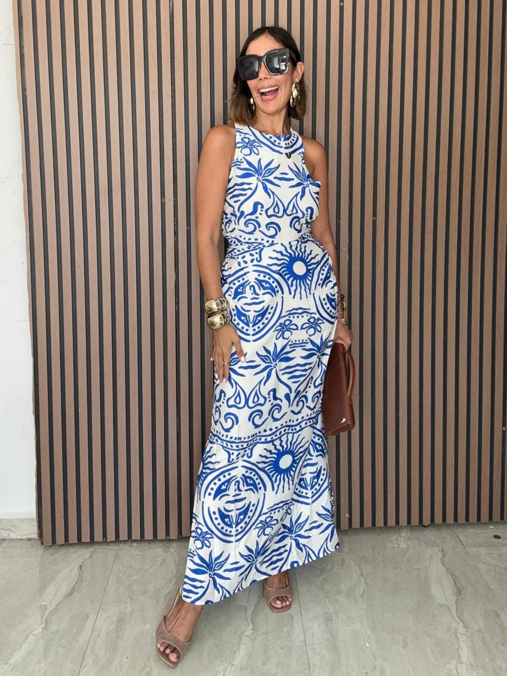 Nancy Open Cross Back Maxi Dress