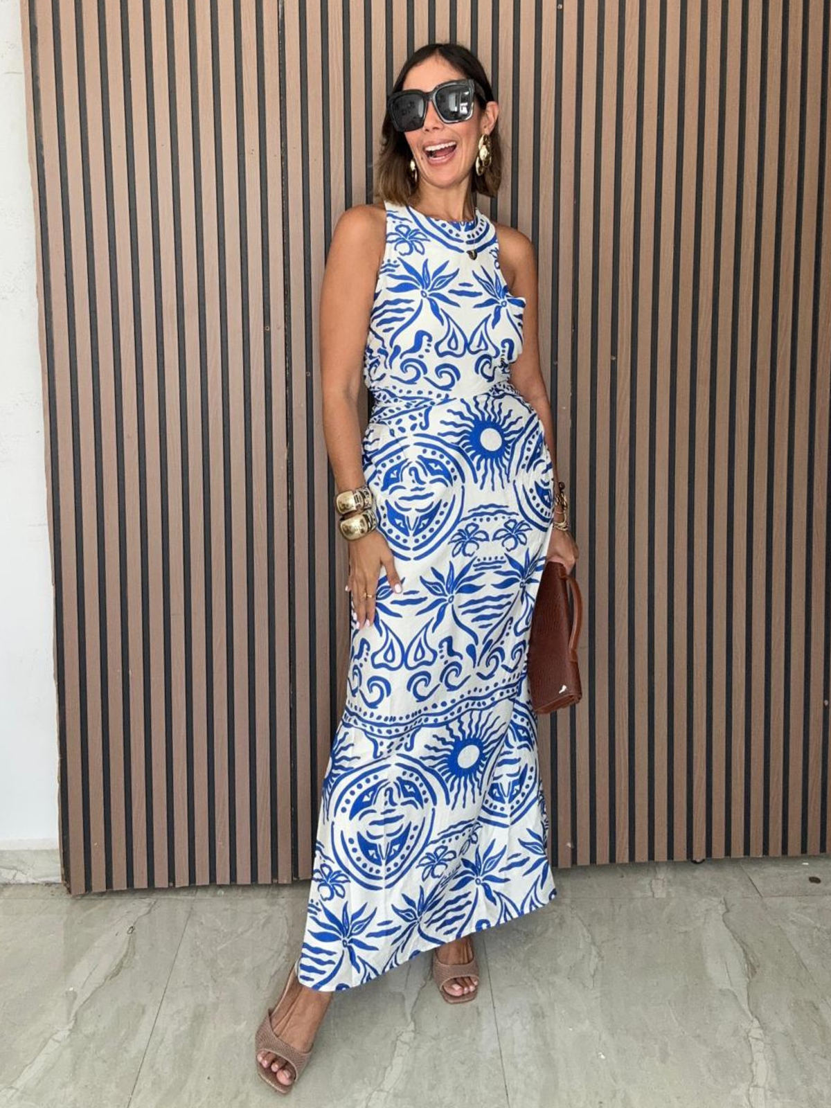 Nancy Open Cross Back Maxi Dress