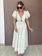 Petalline Cut-Out Bow Midi Dress