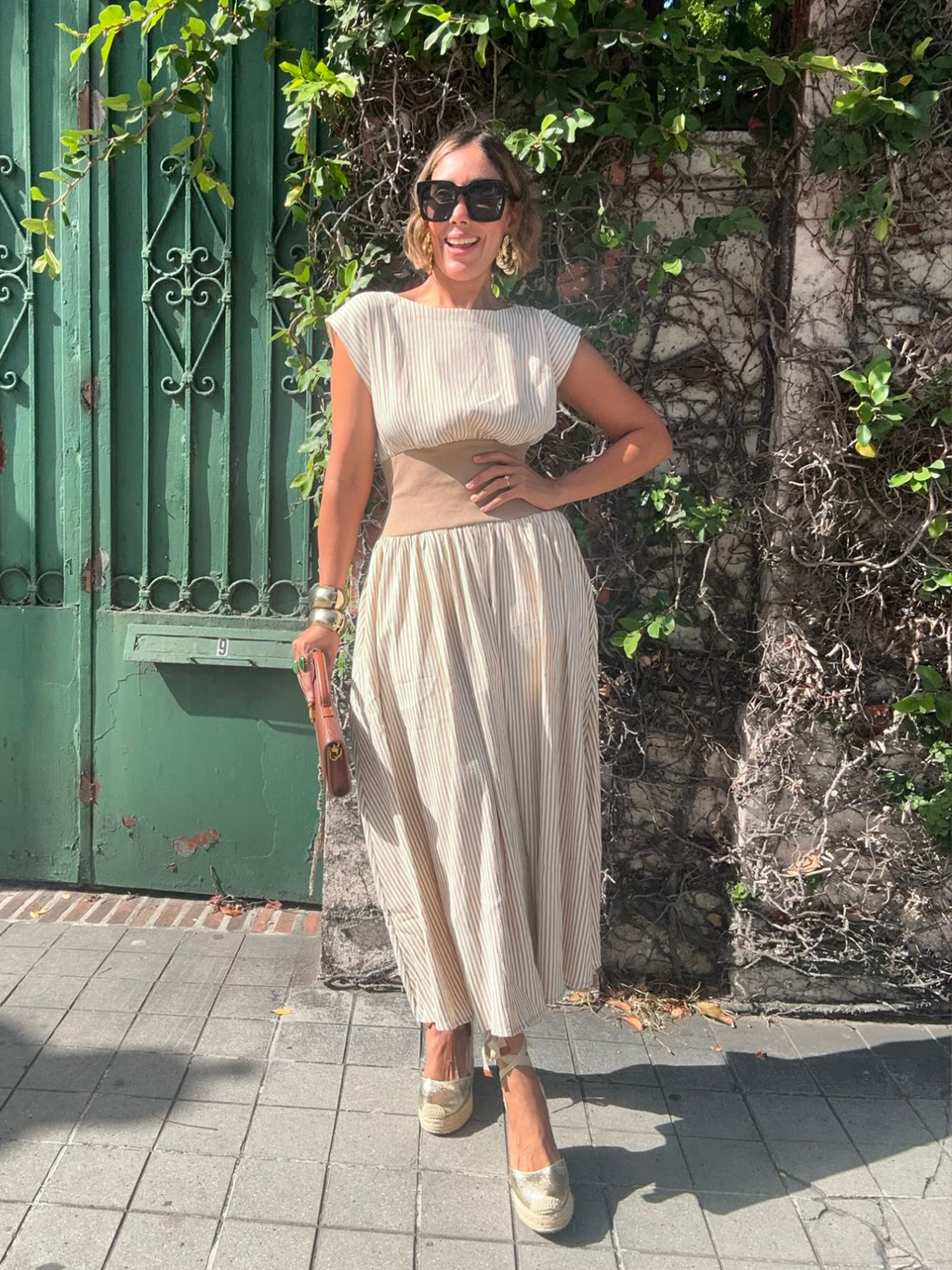 The Hamptons in Stripes Midi Dress