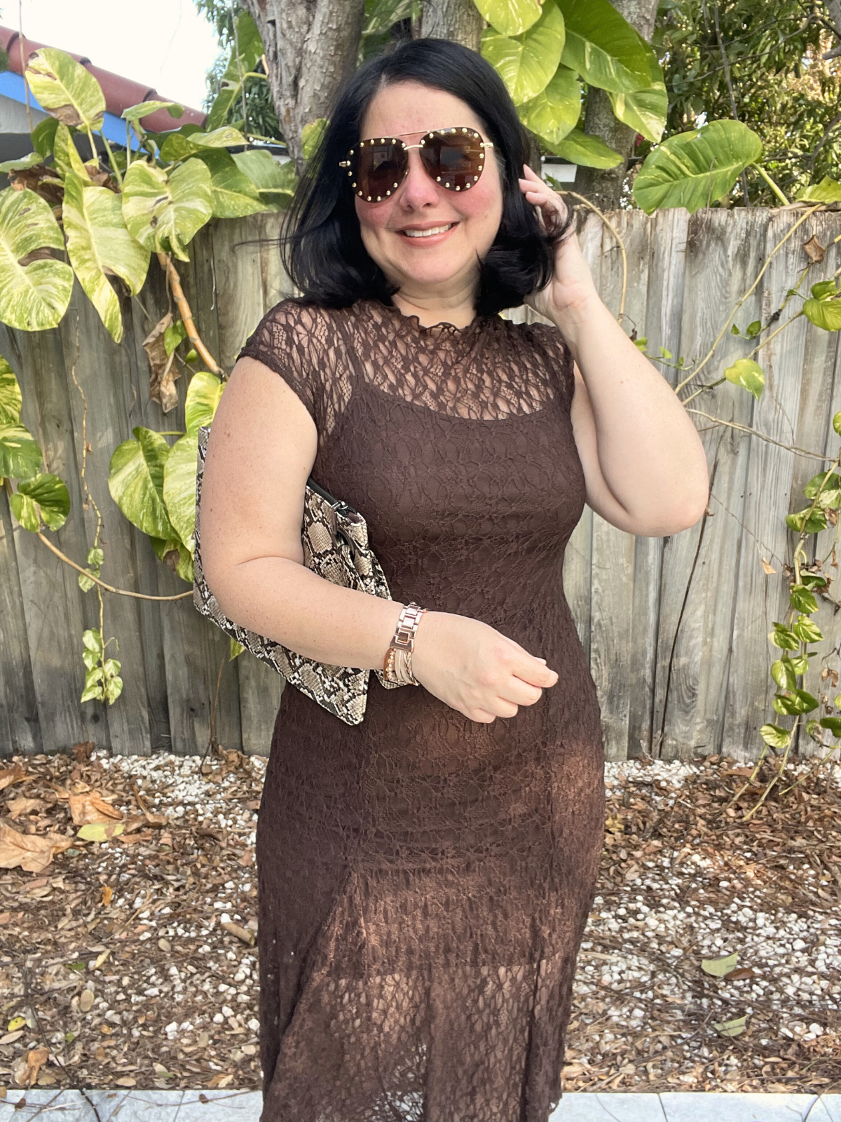 Lattice Convertible Lace Midi Dress