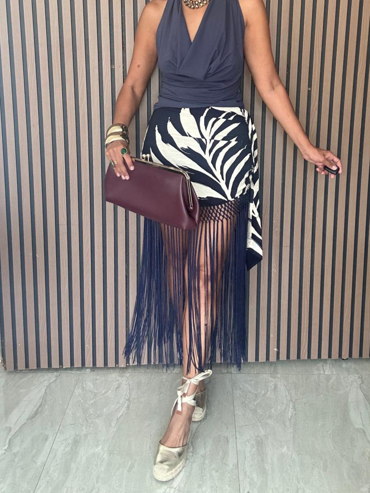 The Watch Me Walk Fringe Skirt