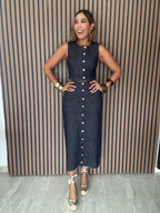 The Indigo Blue Hour Denim Vest and Skirt Set
