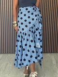 Passion Polkadot Wrap Around Midi Skirt