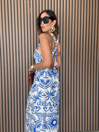 Nancy Open Cross Back Maxi Dress
