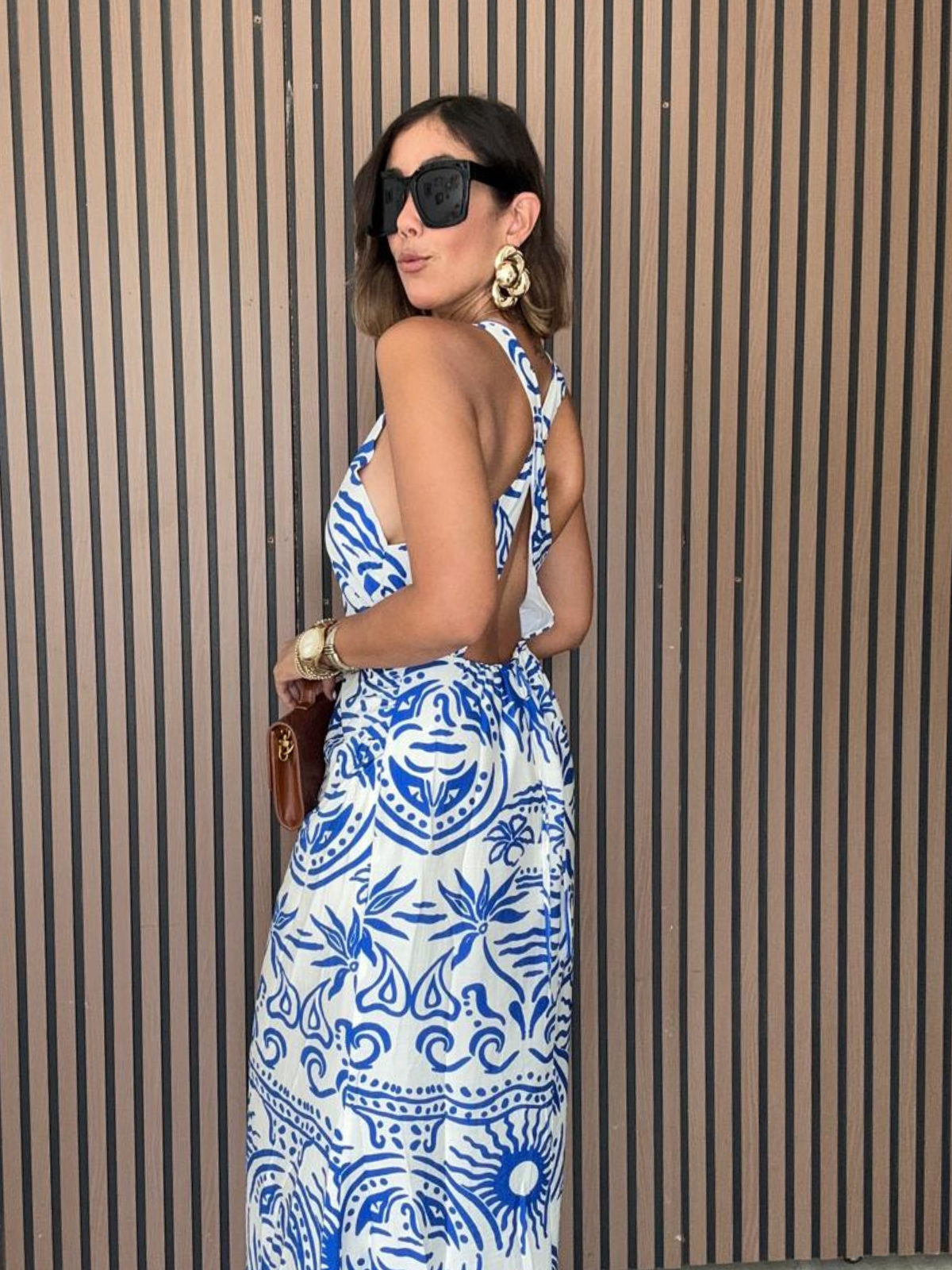 Nancy Open Cross Back Maxi Dress