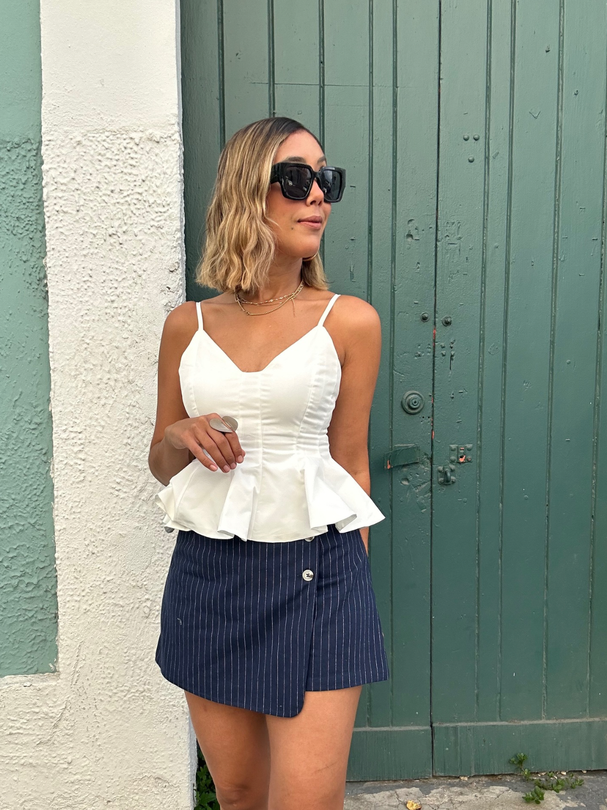 The Victoria Pinstripe Skort