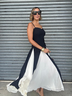 Shadow & Silk Midi Dress