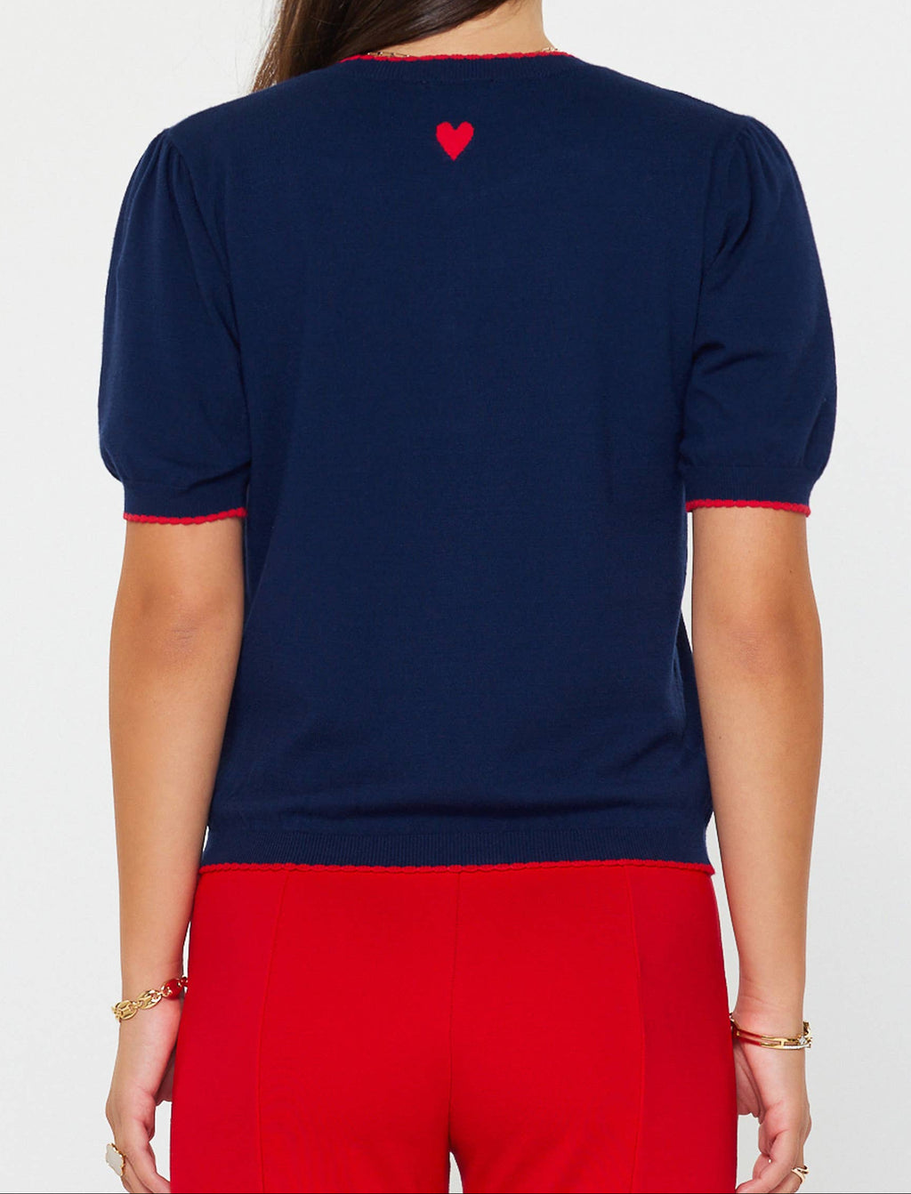 Floating Hearts Contrast Edge Top